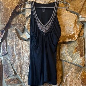 White House Black Market Black Beaded Top